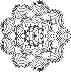 black and white flower mandala