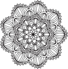 black and white flower mandala