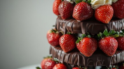 Elegant Chocolate Strawberry Tower Centerpiece
