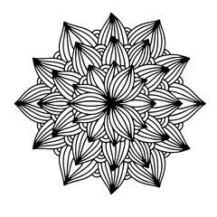 black and white flower vector mandala design