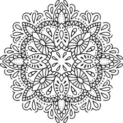 black and white flower vector mandala design