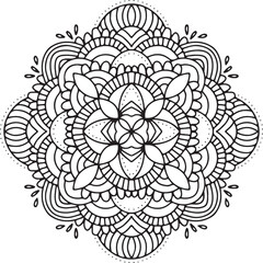 black and white flower vector mandala design