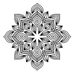 black and white flower vector mandala design