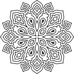 black and white flower vector mandala design