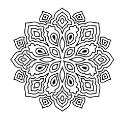black and white flower vector mandala design