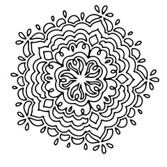 black and white flower vector mandala design