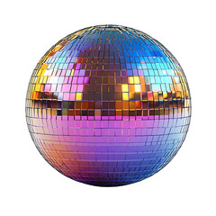 Shiny Disco Mirror Ball Reflecting Rainbow Colors - Cut Out