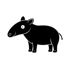 Tapir cartoon vector silhouette