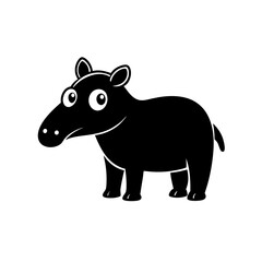 Fototapeta premium Tapir cartoon vector silhouette