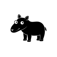 Tapir cartoon vector silhouette