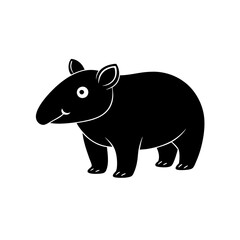 Tapir cartoon vector silhouette