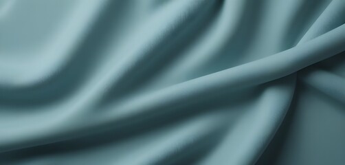 Obraz premium Close-up of Draped Teal Fabric Texture