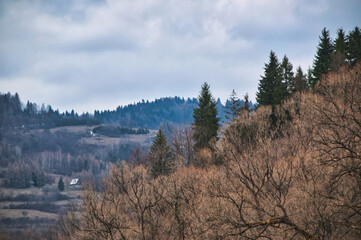Mountain landscape, winter scenery of the Tatra Mountains