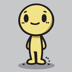 Bright yellow cartoon character with a big smile, radiating positivity and charm. Perfect for kids&rsquo; projects, fun designs, or playful branding.