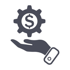 Price, Maintenance, Industrial Support Icons - Simple Glyph Vector on White Background