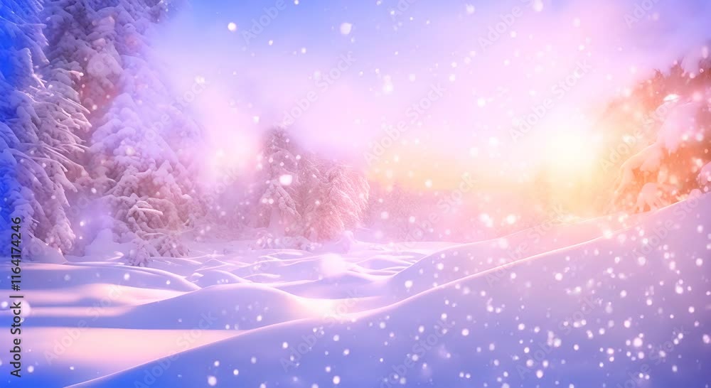 Poster seamless motion graphics pack featuring snowfall transitions providing dynamic winterthemed effects 