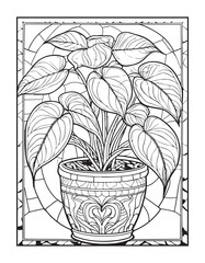 Obraz premium Enjoy relaxing creativity with a mosaic flower coloring book page for adults