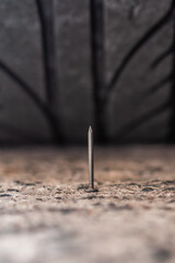 Nail in front of a tyre
