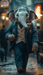 Animals wearing fashionable clothes