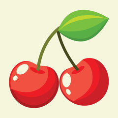 cherry with leaves