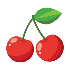cherry with leaves
