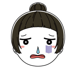 女の子の顔のアイコンイラスト