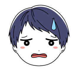男の子の顔のアイコンイラスト