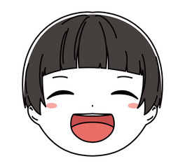 男の子の顔のアイコンイラスト