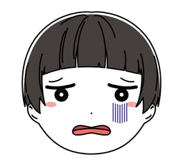 男の子の顔のアイコンイラスト