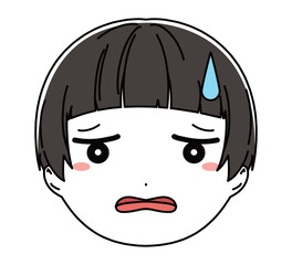 男の子の顔のアイコンイラスト