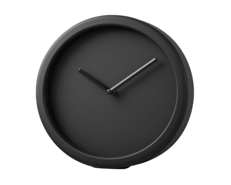 Isolated Black Minimalist Clock