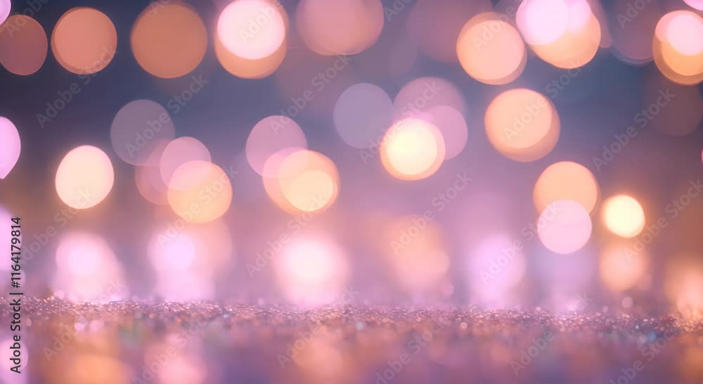 Poster soft pastel bokeh lights in warm and cool tones creating a dreamy whimsical and blurred background w