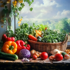 fresh vegetables on the table 