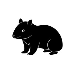 Wombat cartoon vector silhouette