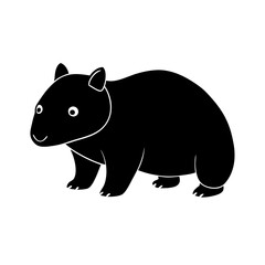 Wombat cartoon vector silhouette