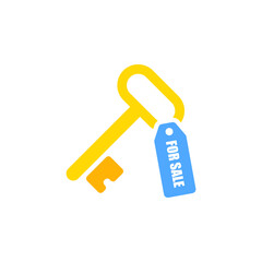 sale key icon, real estate on a white background, vector illustration