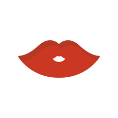 lips icon on white background, female lips, vector illustration