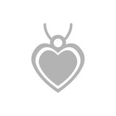 heart shaped medallion icon on white background, vector illustration
