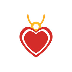 heart shaped medallion icon on white background, vector illustration