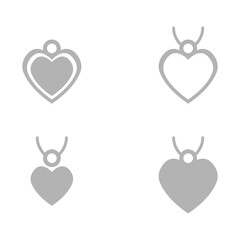 heart shaped medallion icon on white background, vector illustration