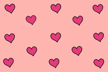 hearts on pastel background. greeting card with hearts, graphic elements