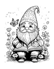 Explore the whimsical world of gnome gardens with fun adult coloring pages