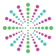 Bright colorful fireworks simple flat design.