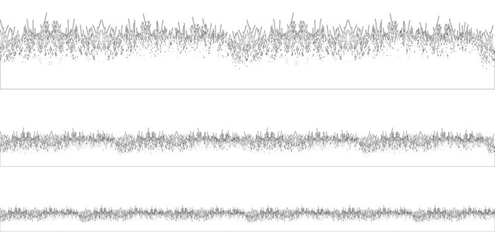 Grass set, contours. Vector illustration.