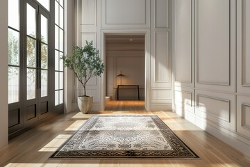 modern conceptual Luxury Choosing the right type of area rug for each luxury Foyer/Entryway contemporary bright stylish interior