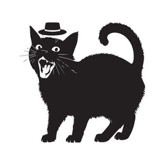 Fototapeta premium black cat silhouette vector on a white background