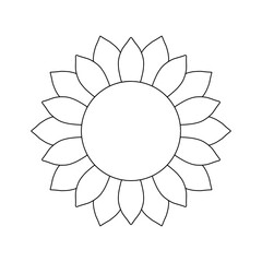 sunflower sketch for kids coloring book 