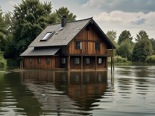 Obraz premium house on the river