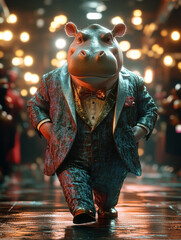 Animals wearing fashionable clothes