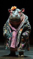 Animals wearing fashionable clothes